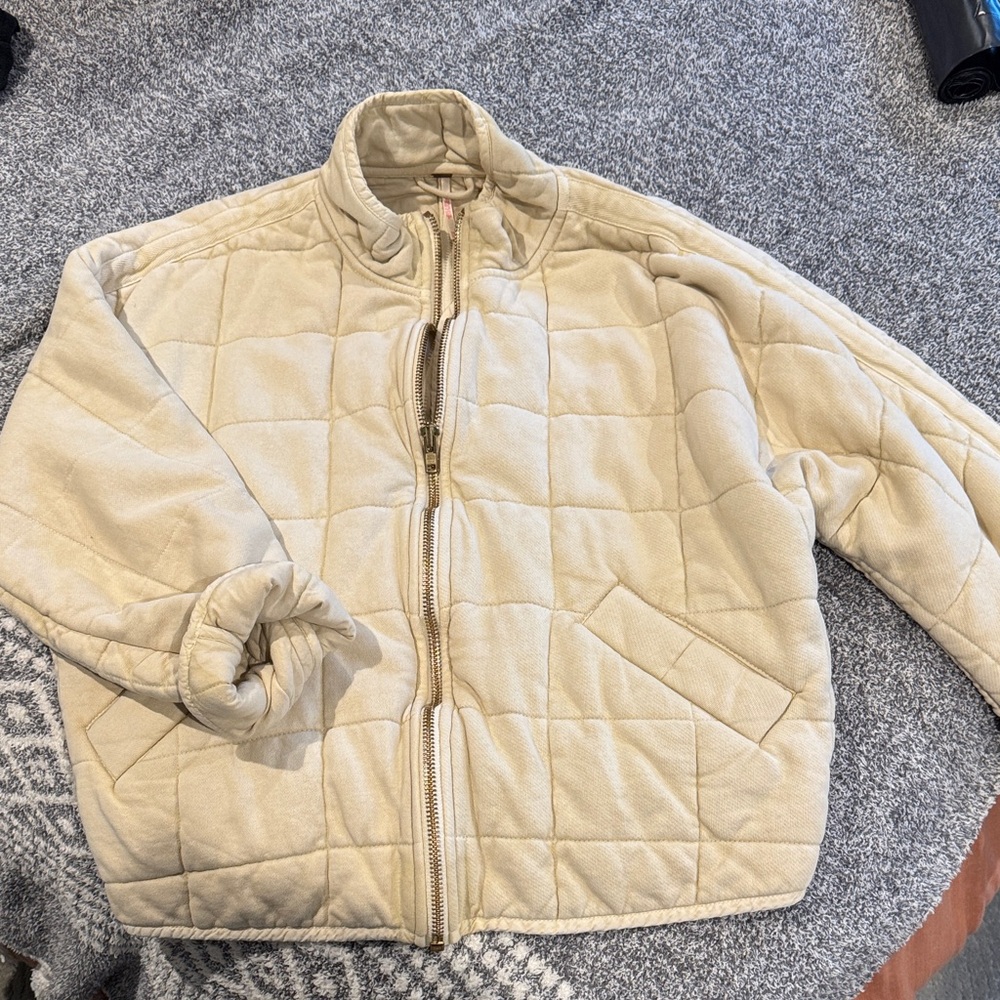 Women’s Free People Quilted Jacket Cream XS